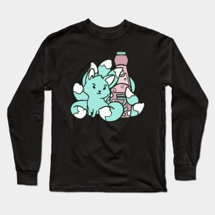 Kitsune Ramune cute yokai Long Sleeve T-Shirt